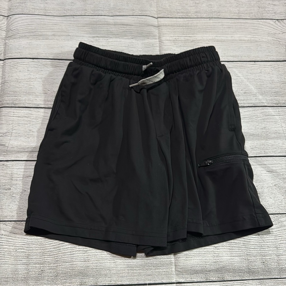 Athletic Works Black Athletic Shorts with Zipper Pocket size Small